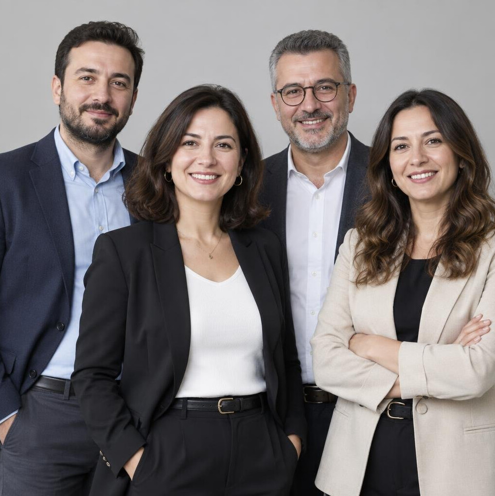 Group portrait of a diverse editorial team smiling together